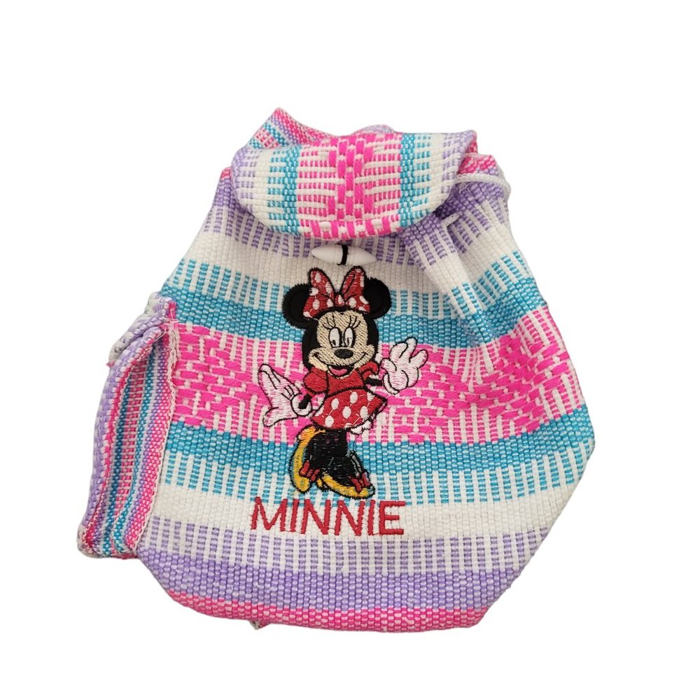 Disney Handwoven Minnie‎ Mouse Handmade Small Backpack in Pink and Blue